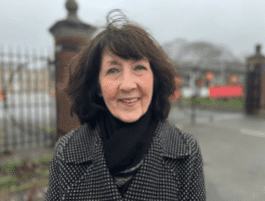 Photo: Cllr Jackie Brockway, Leader of West Lindsey District Council – outside of the former RAF Scampton gates.